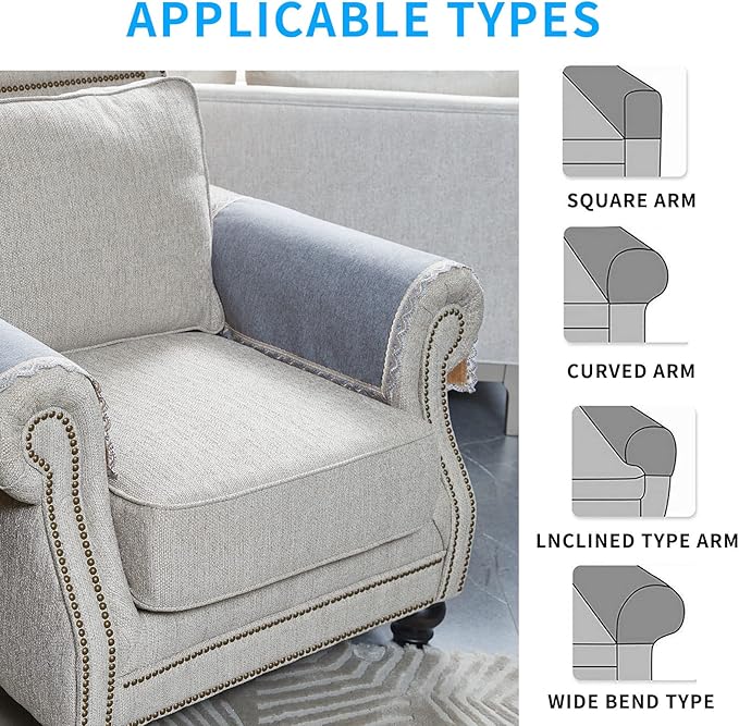 MINJIATEX Couch arm Covers, Non-Slip lace Sofa arm Covers Set of 2 Washable - Image 5