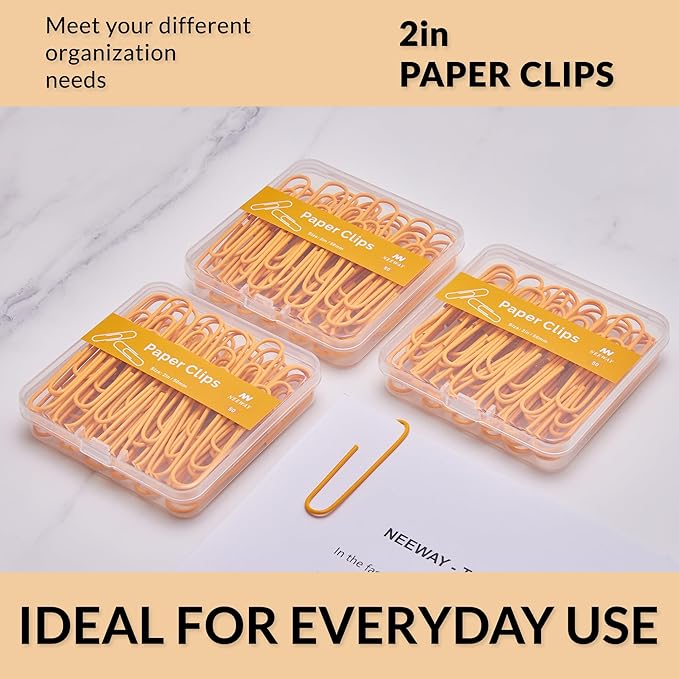 NEEWAY Colorful Large Paper Clips, 2 Inch Jumbo Paper Clips, 3 Pack of 50 - Image 6