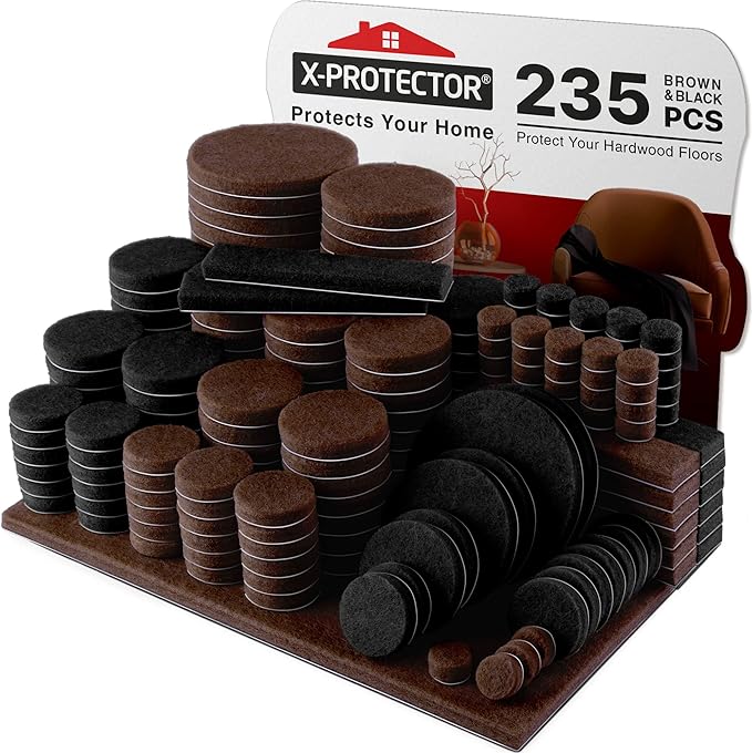 235 pcs Felt Furniture Pads Brown & Black X-Protector! Huge Quantity of by X-Protector