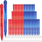 deegtran Pens Bulk, 50 Pack No Bleed Blue & Red Ink Click Pens by DEEGTRANPENS