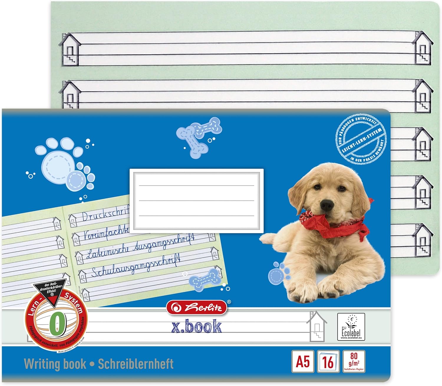 Herlitz 1957729 Schreibhefte A5/16 Lineatur 0 (Lernlineatur) 10er Packung Motive Sortiert