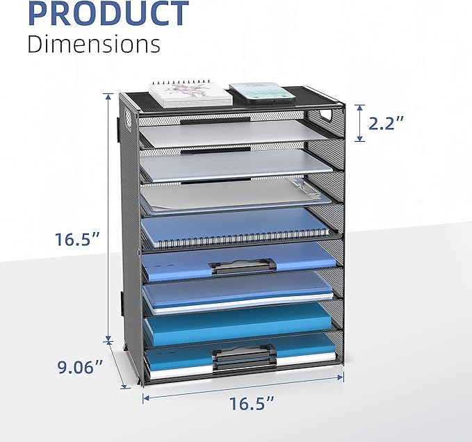 DALTACK 9-Tier Paper Letter Tray Desk Organizer - Image 3