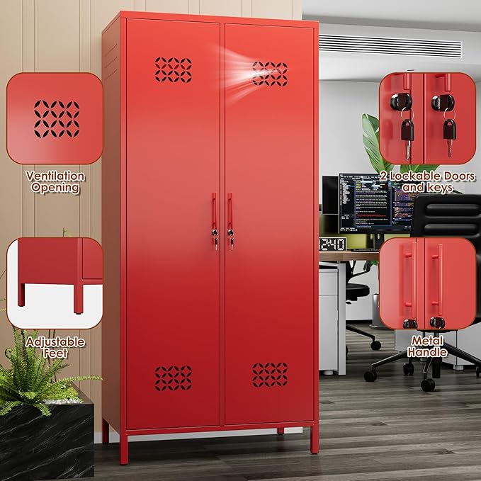 SUPEER 2 Doors Metal Storage Locker - Image 7