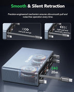 8-in-1 Retractable USB C Charger Block, 105W Gan Usbc Fast Charging Station Hub - Image 6