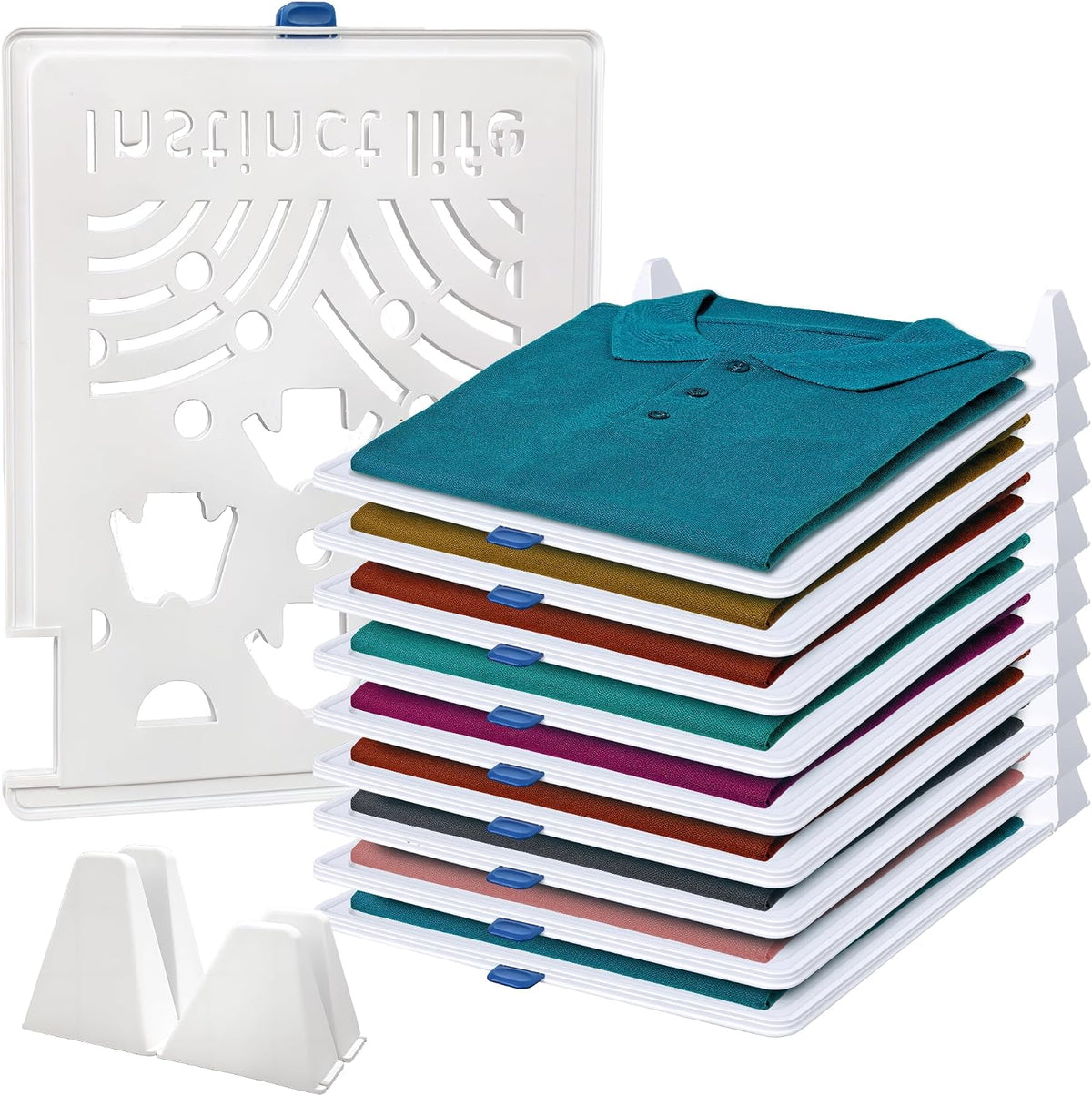 20-Pack Tshirt Organizer for Closet Shelf Stackable Folded Clothes Storage