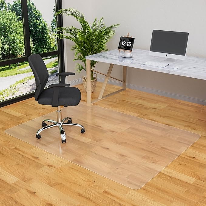 HOMEK Large Office Chair Mat for Hardwood Floor- 46" x 72" Clear Computer Desk - Image 8
