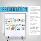 U.S. Art Supply 70" High Boardroom XL Black Aluminum Flip Chart Easel & - Image 4