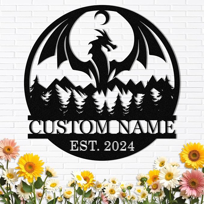 Dyoart Personalized Dragons Metal Signs by Dyoart