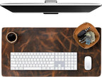 Leather Desk Pad Real Leather Desk Mat Desk Cover Desk Blotter Desk Protector by Elizo