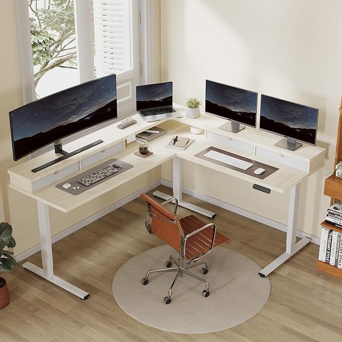FLEXISPOT 71" L Shaped Standing Desk Electric Corner Table - Image 2