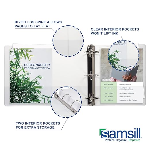 Samsill 2 Inch 3 Ring Binders, Made in USA, Economy Round Ring, 425 Sheet - Image 6