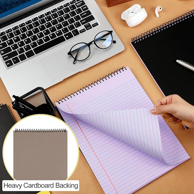 Resurhang 6 Pcs Legal Pad Top Spiral Bound Notebook 70 Sheets Double Sided - Image 3