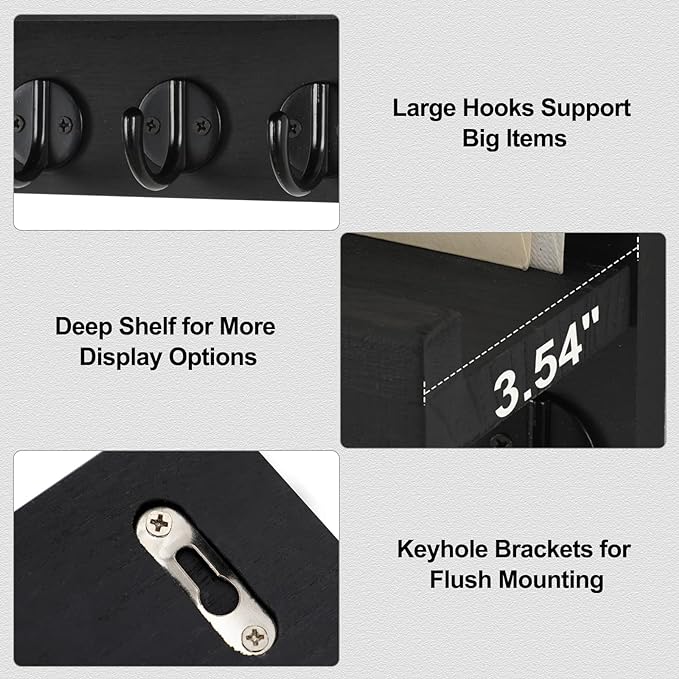 Lwenki Key Holder for Wall, Decorative Key and Mail Holder - Image 3