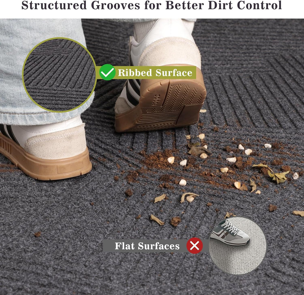 heavy duty front door mat indoor outdoor, 2′, close-up detail