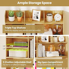 Tangkula Desktop Bookshelf for Computer Up to 32”, 37” Countertop Storage Hutch - Image 6