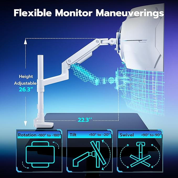 ARES WING Single Monitor Arm Desk Mount - Image 5