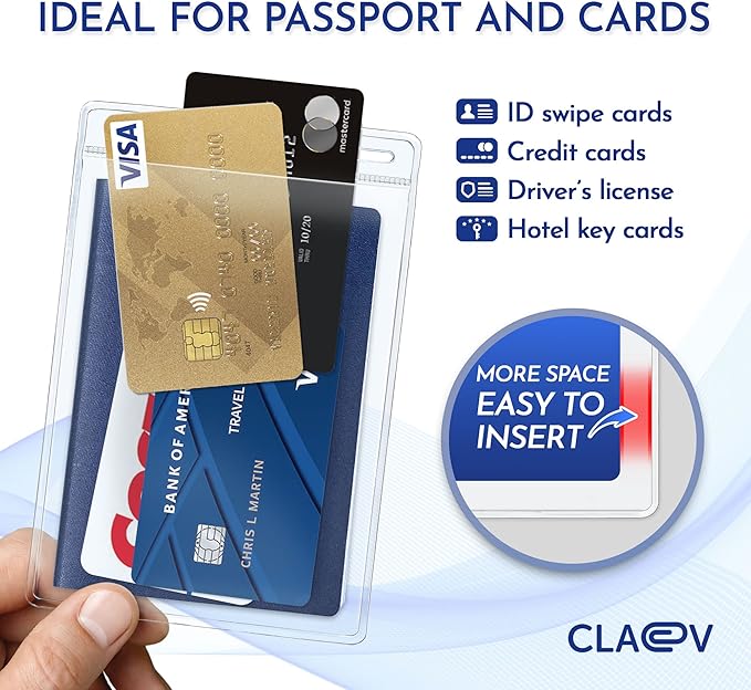 Claev Flexible and Tear Resistant Vertical 4x6 Passport & Card Holders - Image 2
