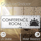 Conference Room Sign Office Meeting Sign, Brushed Silver, Fade Resistance - Image 4