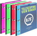 WOT I 4-Pack Telescoping 3 Ring Binder, Expandable Flexible Binder by WOTI