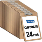24 Pack Clipboards Bulk, Clip Boards 8.5x11 Standard Letter Size, Clipboards for Classroom, Wooden Clipboard, Hardboard Office Clipboard, Classroom Supplies