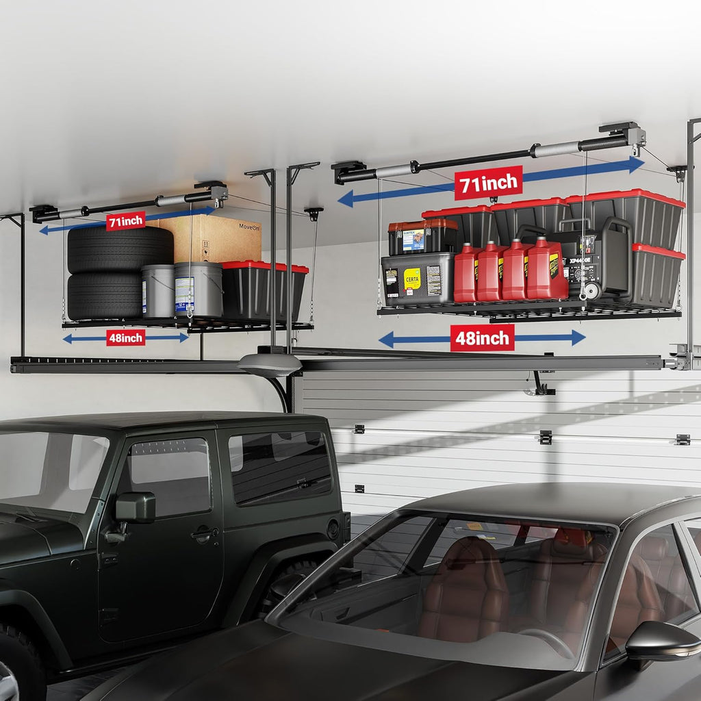 fleximounts gl1 overhead garage lifting storage rack, 4x4 shown in use