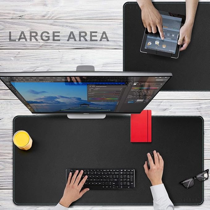 CENNBIE Leather Desk mat Protecter 47.2X19.6in Super Large, PU Leather Desk Mat - Image 6