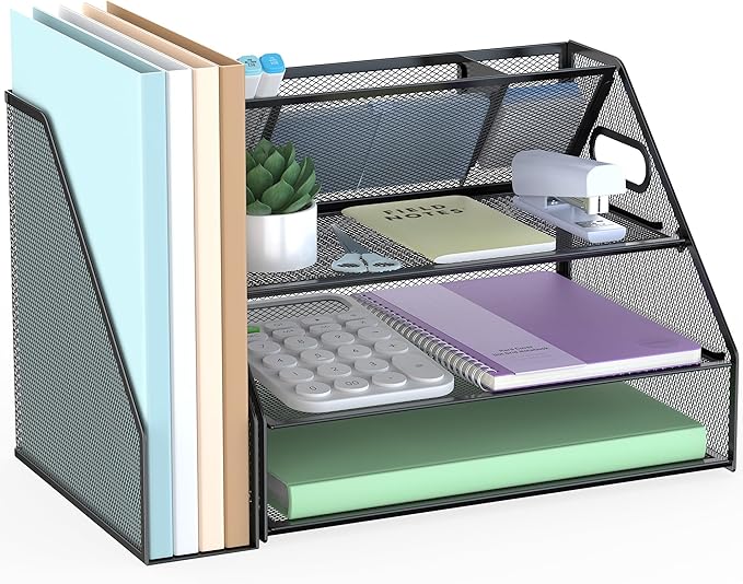 Docnest 3 Tier Metal Mesh Desk Organizer by DocNest