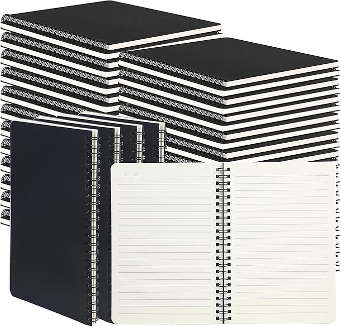 miikoul 60 Packs A5 Spiral Notebooks, 60 Sheets/120 Pages, Hardcover Lined by Welcometomiikoul