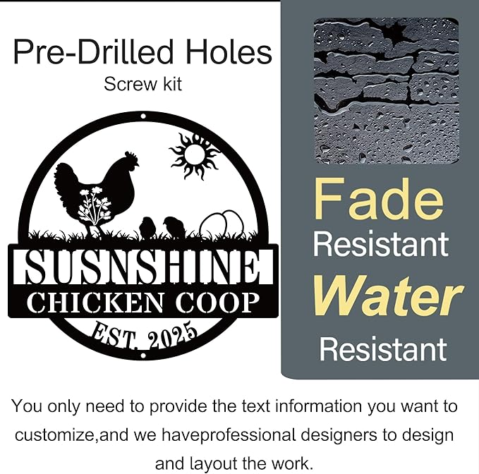 Personalized Chicken Coop Metal Signs Custom Chicken Coop Decor Chicken Coop - Image 6