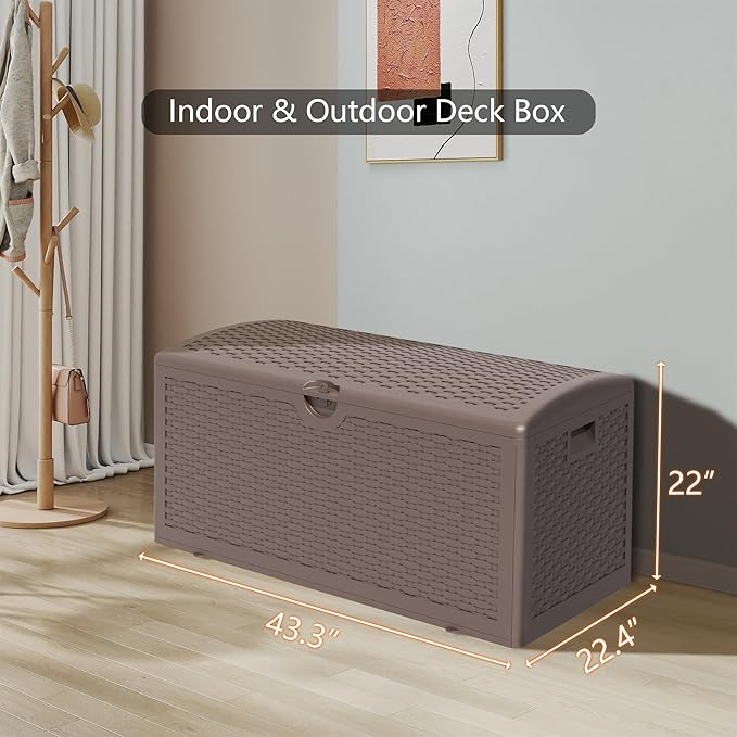 Yardgrace 80 Gallon Pro Resin Deck Box, Waterproof Outdoor Storage Bin - Image 2
