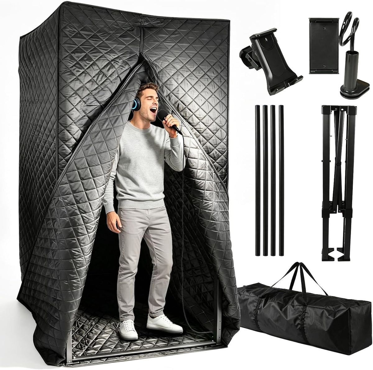 portable vocal booth, 6.3 ft foldable echo-free recording, main product view