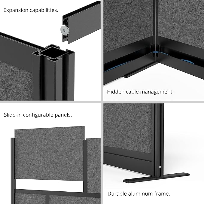 Stand Up Desk Store Workflow Wide Modular Wall | 53'' x 70'' Wall | Expandable - Image 6