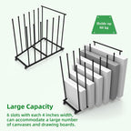 art storage rack, art canvas storage, canvas boards on a desk or shelf