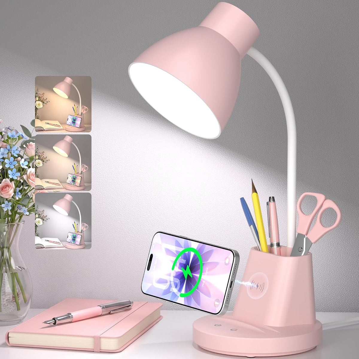 10w wireless charging led desk lamp with pen, main product view