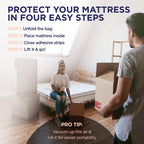 Ultrablock Mattress Bags for Moving or Storage – 6 Mil Plastic Cover, Tear and Puncture Resistant, Non-Slip Grip, Extra Thick Queen Size Bag