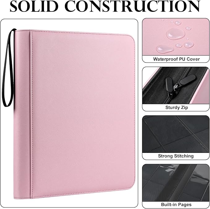 GEAoffice 9 Pockets Top Loader Binder Holds 324 Cards, Premium PU Leather - Image 3