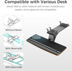 EUREKA ERGONOMIC Keyboard Tray Height Adjustable, Swivel Tilt Computer Keyboard - Image 8