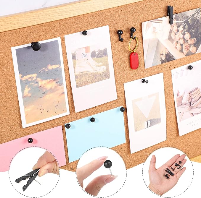 200 Pieces Push Pins Thumb Tacks Black Push Pins - Image 4
