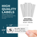 Personalized Return Address Labels - Custom Monogram Address Stickers on Sheets (100-1000 Labels)