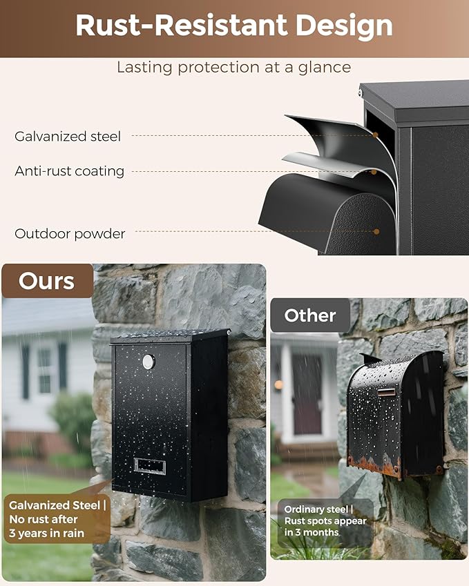 LAND·VOI Locking Wall-Mount Mailbox - Image 4