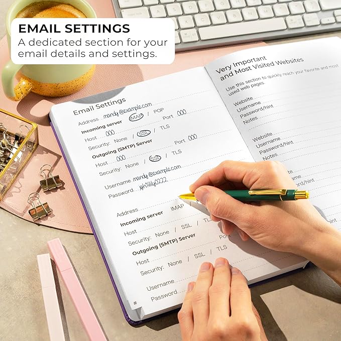 Clever Fox Password Book with alphabetical tabs. Internet Address Organizer - Image 4