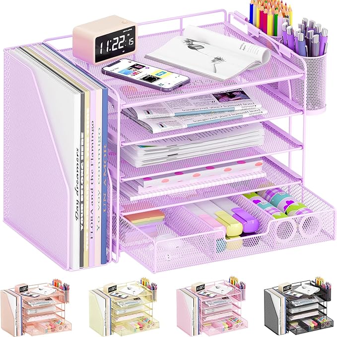 OPNICE Desk Organizer, 5-Tier Paper File Organizer by OPNICE