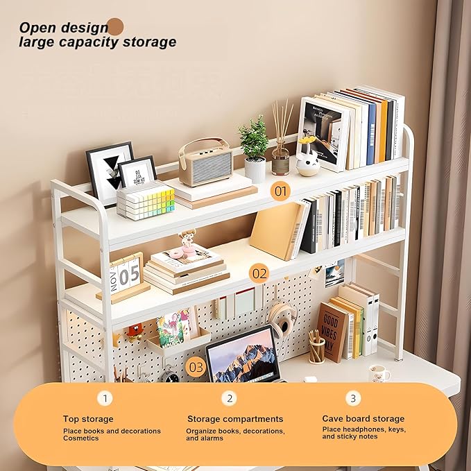 ZWCQSYS 2-Tier Desktop Bookshelf Hutch - Image 4