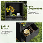 happygrill outdoor storage cabinet pe rattan wicker storage, package contents
