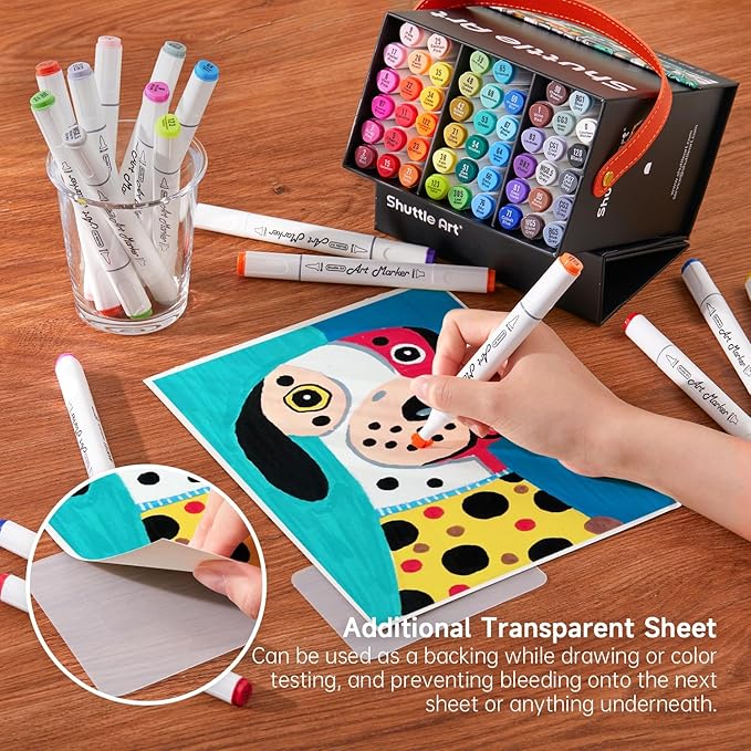 Shuttle Art Alcohol Markers Brush tip, Dual Tip Brush & Chisel Tip Art Marker - Image 6