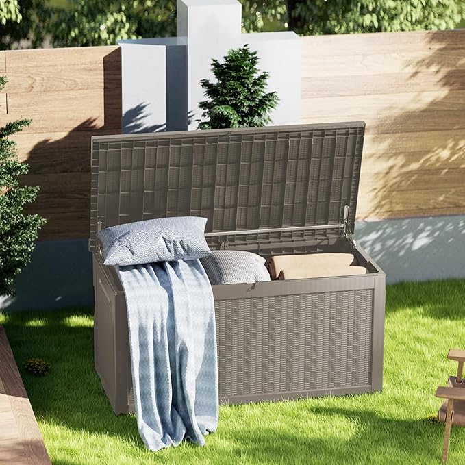 Yardgrace 320 Gallon Lockable Resin Deck Box, Waterproof & UV-Resistant Outdoor by Unknown