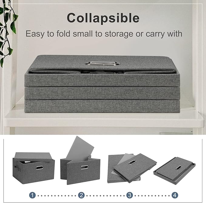 Graciadeco Medium 15" 21 Quart Collapsible Stackable Storage Bins - Image 4
