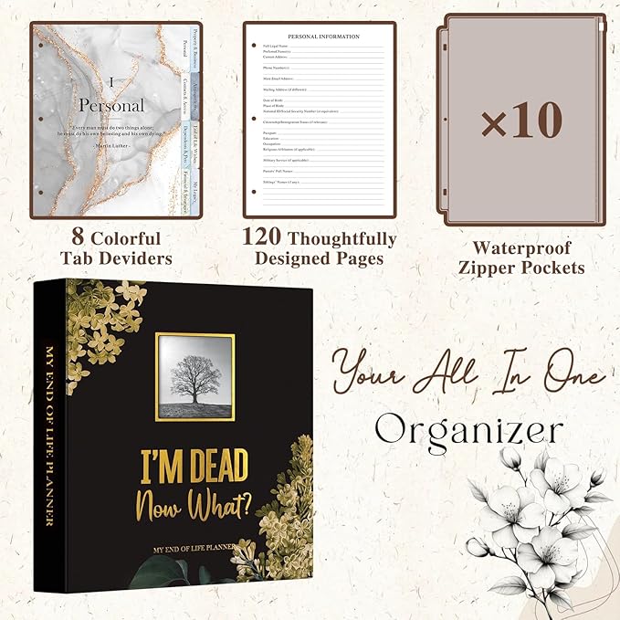 Lanpn End of Life Binder Organizer Death Planner 8.5"x11", Final Wishes & - Image 3