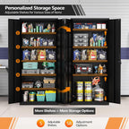 vingli metal garage storage cabinet with 2 doors, side view