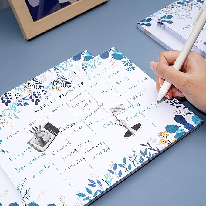2 Pack Weekly Planner Notepad Tear Off Set of 2 Weekly Calendar Pad 52 Undated - Image 4